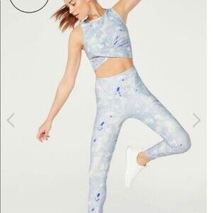 Wild fox blue marbled workout outfit
